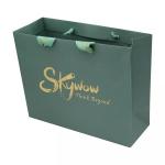 Boutique Printed Paper Carrier Bags Foldable Reusable With Logo for sale