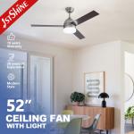 52 Inch AC100% Copper Motor Electric Ceiling Fan with Remote Control and 3 Plywood Blades for sale