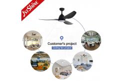 China 52 Black Design ABS Blades Ceiling Fan With Led Lighting And Remote supplier