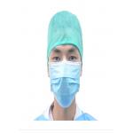 Protective Disposable Head Cap and Mask , Bouffant Scrub Hats With Elastic for sale