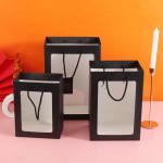 Handmade Offset Printing Kraft Paper Gift Bags With Clear Window