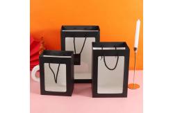 China Handmade Offset Printing Kraft Paper Gift Bags With Clear Window supplier
