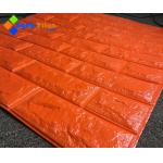 Orange Red 25-30kg/cbm Self Adhesive Brick Textured Foam Wallpaper for sale