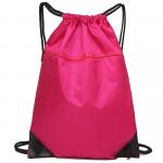 Eco Friendly Outdoor Waterproof Bag / Drawstring Backpack With Front Zipper Pocket