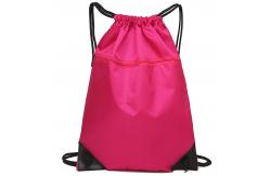China Eco Friendly Outdoor Waterproof Bag / Drawstring Backpack With Front Zipper Pocket supplier