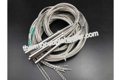 China High Density electric cartridge heaters With Internally Connected Fiberglass Leads And SS Braids supplier