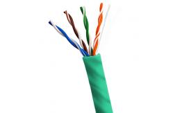 China PVC Jacket UTP CMP CAT6A Plenum 1000ft 23AWG 10Gbps For Green Jacket supplier