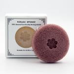 Charcoal Round Face Sponge 100% Natural Konjac Facial Cleansing Sponge for sale