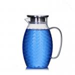 High Borosilicate Glass Pitcher , Drip Free Large Capacity Glass Water Carafe for sale