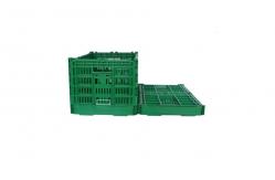 China Custom Large Green Collapsible Plastic Crate For Vegetable Fruit Virgin PP Material supplier