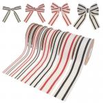 10mm-38mm*10y Black And Red Striped Cotton Ribbon For Gift Packing And Garment Accessories for sale