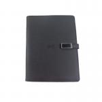 PU Leather Business Wireless Charging Notebook With USB Drive Power Bank