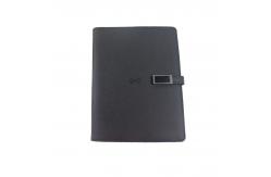 China PU Leather Business Wireless Charging Notebook With USB Drive Power Bank supplier
