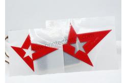 China Heat Press 2D 3D Iron On Adhesive Patches Red Hollow Star Shape supplier