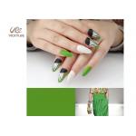 ABS Mixed Printing OEM ODM Green Stiletto Nails Long Coffin Shape