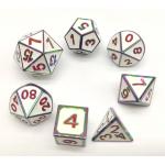 ISO9001 White Metal RPG Dice Set Hand Carved For Hammer And Yahtzee for sale