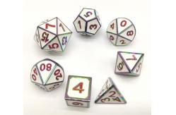 China ISO9001 White Metal RPG Dice Set Hand Carved For Hammer And Yahtzee supplier
