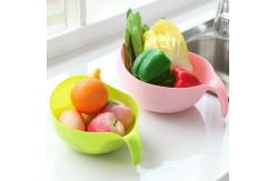 China Plastic Rice Strainer Bowl with Handle Kitchen Draining Colanders for Cleaning Vegetables supplier