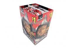 China Store Eye Catching Cardboard Trash Bins 2 Segments For FMCG Snacks supplier