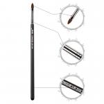 Tongue Shape Synthetic Hair Lip Brush Black Silver Makeup Tools