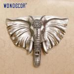Elephant Head Decoration Metal Wall Art Sculpture Stainless Steel Modern for sale
