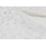 3D Polyester White Embroidered Lace Fabric , Wedding Dress / Wedding Gown Lace Fabric for sale