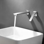 Brass Modern Wall Mounted Single Handle Basin Mixer In Matte Black Chrome Gold Grey for sale