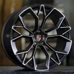 China Custom 22 Inch Porsche Cayenne Design Wheel High Gloss Black Machine Face for sale