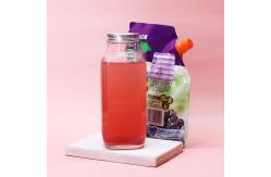 China 250ml 500ml Fancy Empty Glass Clear Juice Milk Bottle With Screw Cap supplier