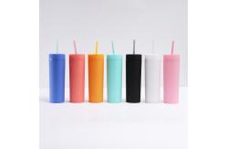 China 16oz Double Wall Plastic Acrylic Tumblers Reusable With Straw supplier