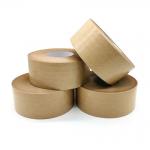 Fiberglass Reinforced Flatback Kraft Paper Tape Self Adhesive Paper Parcel Tape for sale
