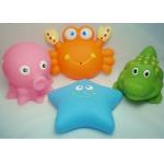 8.5cm Length Squeezing Rubber Bath Toys Phthalate Free Vinyl Crab / Octopus Shaped
