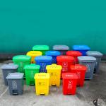 Manufacturers Wholesale Pedal Trash Can Office Commercial Plastic Trash Can Foot Trash Can Dustbin Waste Bin for sale