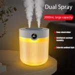Large Capacity 2L Humidity Display Dual Spray USB Silent Household Humidifier for sale
