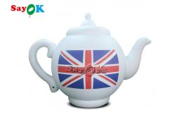 China 2m 6.6ft White Advertising Air Sealed Inflatable Teapot Model With Printing supplier