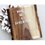 Non Black Felt Menu Letter Board Solid Oak Wooden Message Board with Stand