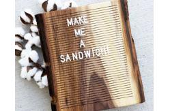China Non Black Felt Menu Letter Board Solid Oak Wooden Message Board with Stand supplier