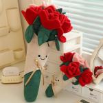 Pink Rose Couple Festival Birthday Gifts for Girls Wholesale Rose Artificial Flower Bouquet for sale