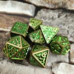 Polyhedron Dice Card Affirm card Hand Carved Metal Practical Plating Sharp 7 Piece for sale