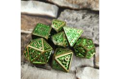 China Polyhedron Dice Card Affirm card Hand Carved Metal Practical Plating Sharp 7 Piece supplier