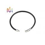 Snap Fastener Black Woven Mens Leather Bracelets Engraved for sale