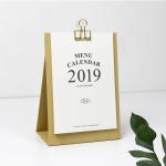 Simple Menu Style Desk Wall Calendar Slim Grain Paper 142 X 208 mm Size for sale