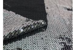 China Embroidered Mesh Lace Fabric With Silver Sequin , Bridal Lace Fabric By The Yard supplier