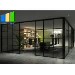 Interior Soundproof Office Aluminum Glass Partition Wall With Shutter for sale