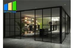 China Interior Soundproof Office Aluminum Glass Partition Wall With Shutter supplier