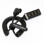 Alvin's Cables D Tap Male to 4 Port D Tap Female Coiled Splitter Cable for Anton Bauer V-Mount Battery for sale