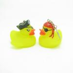 Lovely Pirate Baby Bath Mini Duck Keychains With LED Night Light Design for sale