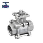 High Mounting Pad Ball Valve 1000WOG Threaded Ball Valve 3 Piece Stainless Steel for sale