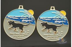 China Round Shape Fun The Sun Run And Racing Metal Medal Shiny Gold Plating supplier