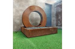 China Led Light Corten Steel Water Feature For Garden supplier